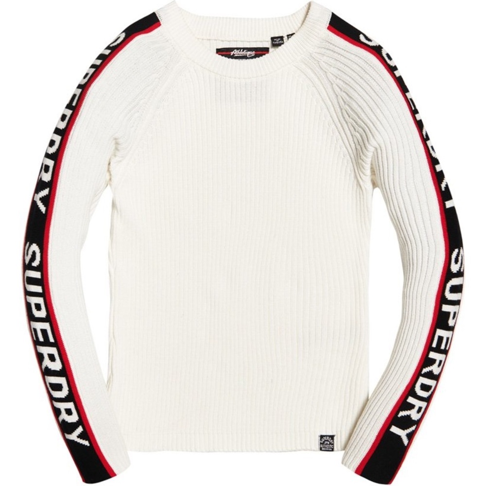 Superdry White Cotton Creck Sweater
